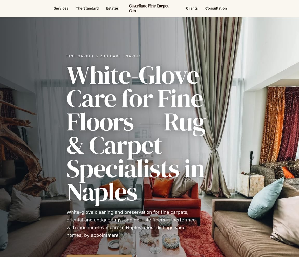 Luxury Carpet Cleaning website template preview