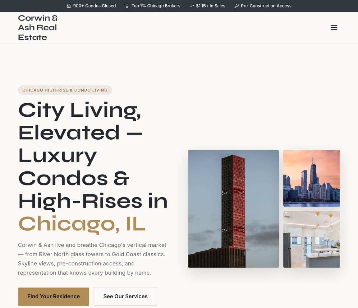 Luxury Condo & High-Rise Agent website template preview