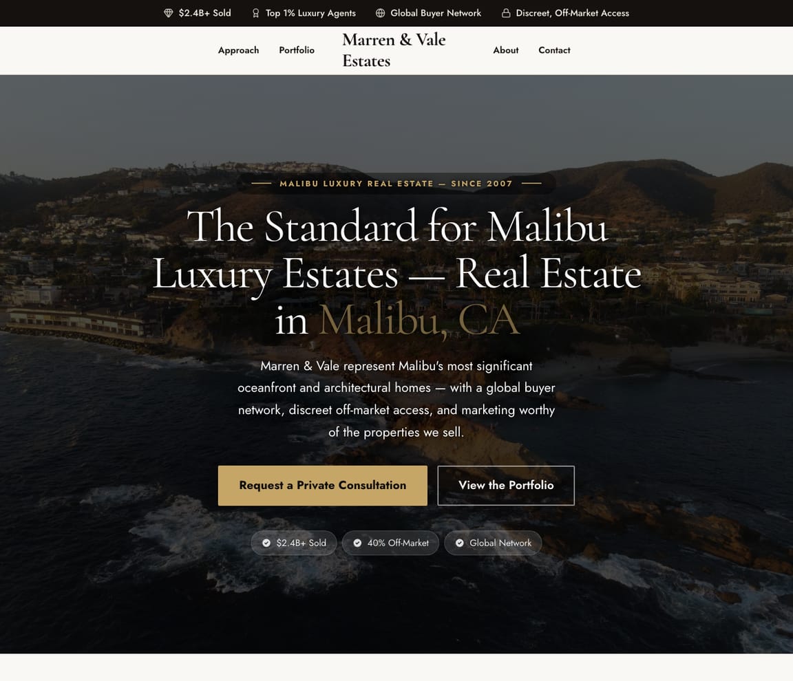 Luxury Estate Agent website template preview