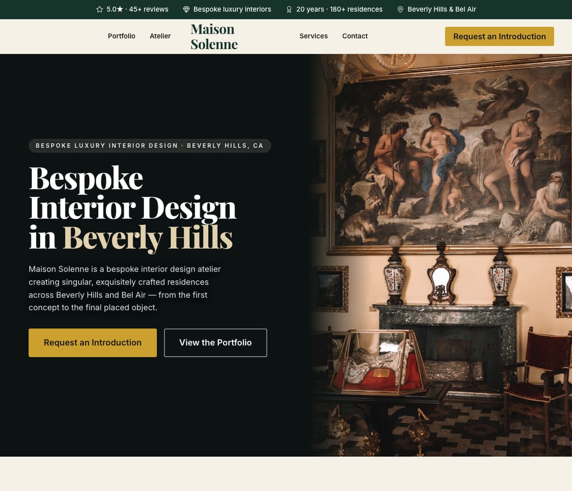 Luxury Interior Designer website template preview