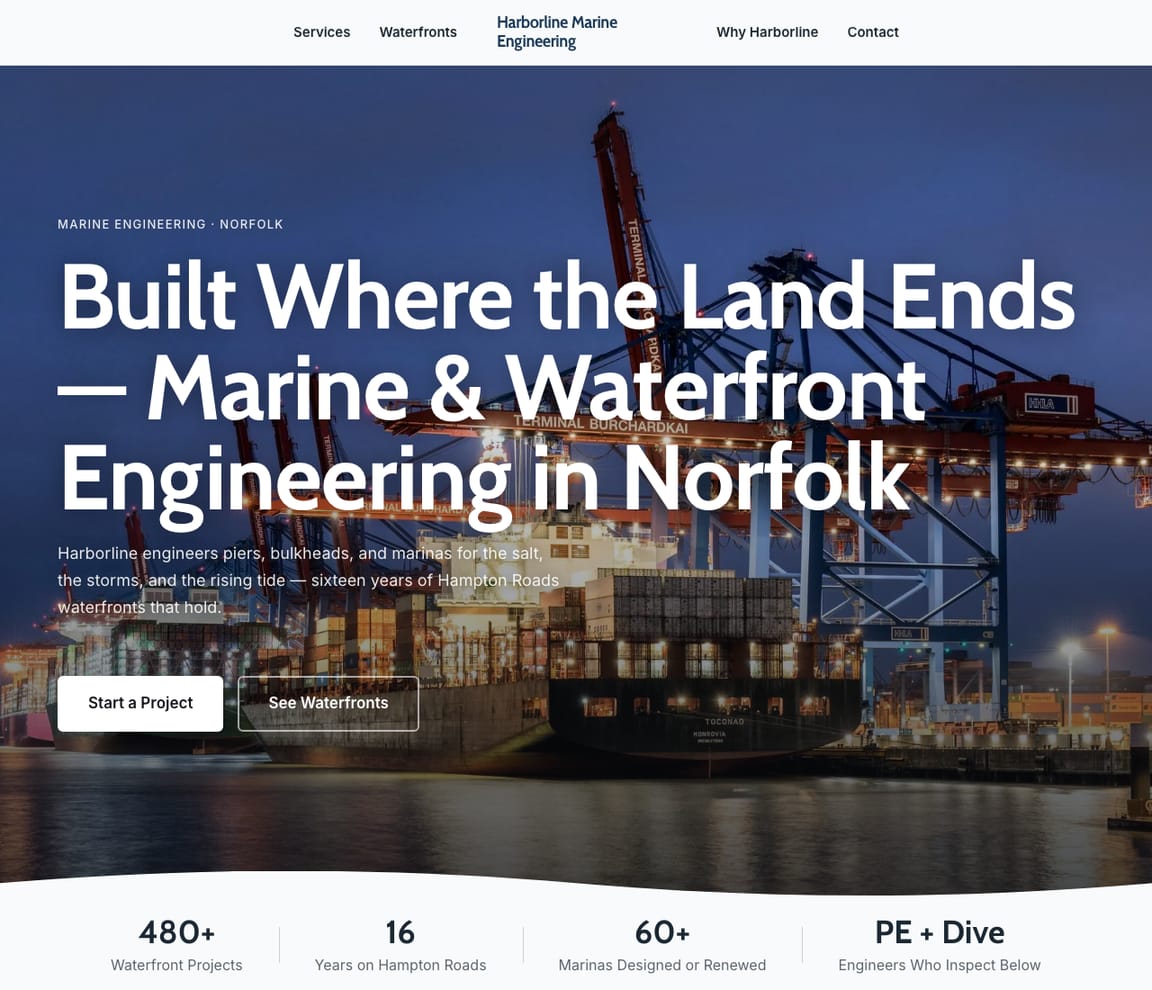 Marine Engineering website template preview