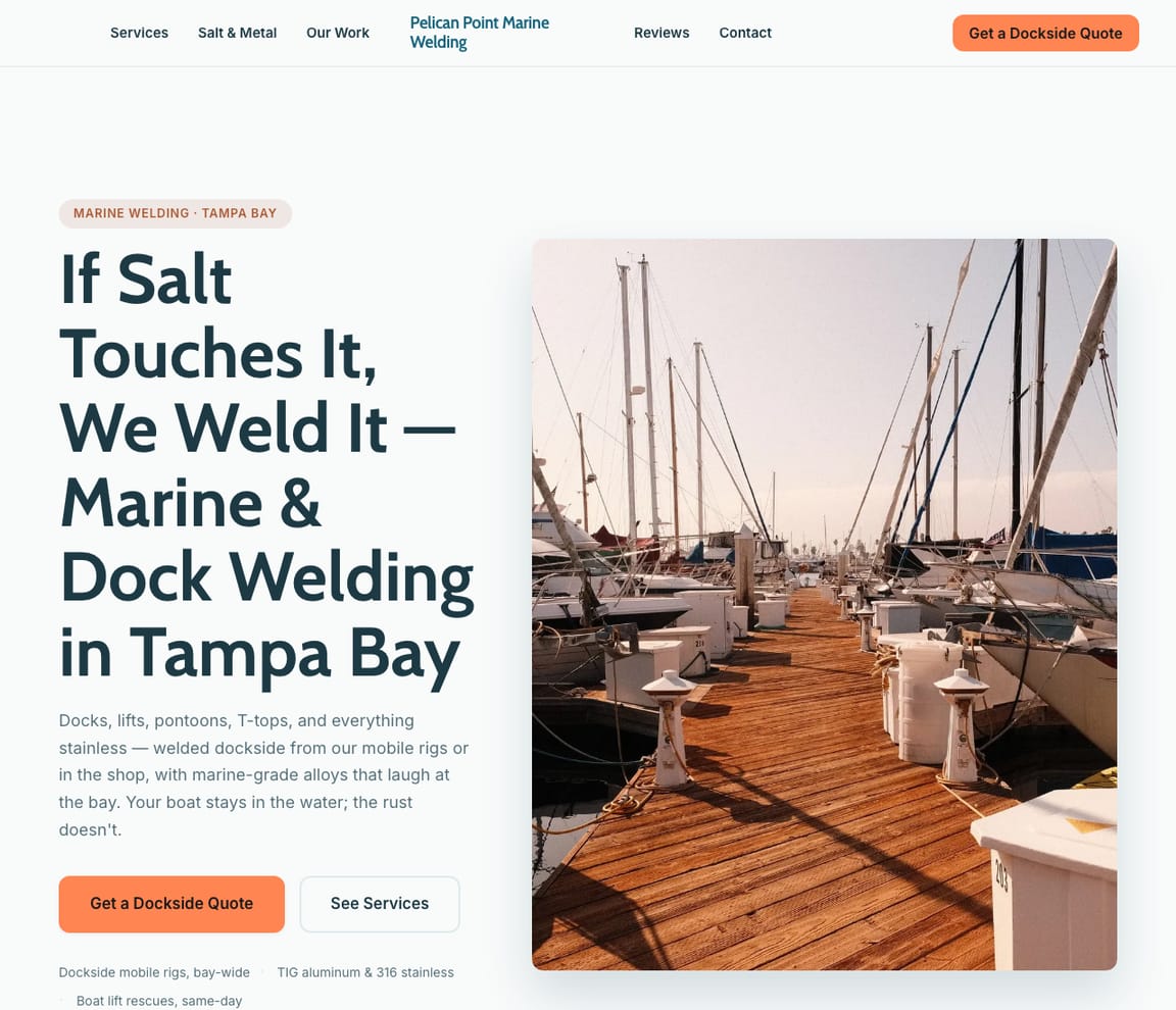 Marine Welding website template preview