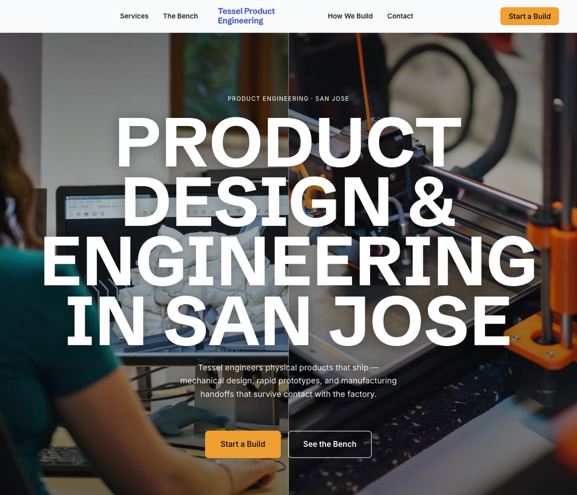 Mechanical Design website template preview