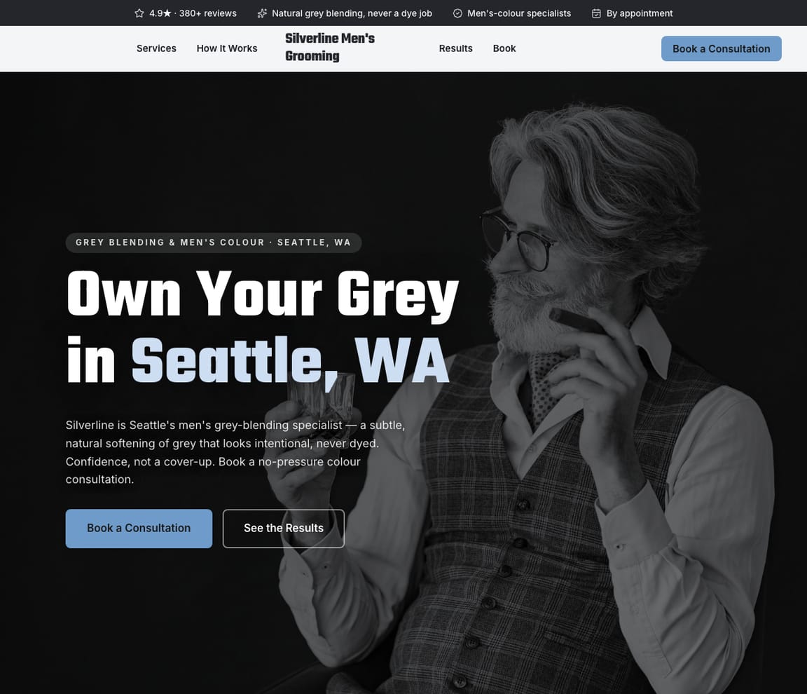 Men's Grey Blending & Colour website template preview