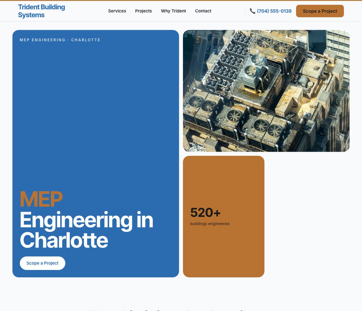 MEP Engineering website template preview