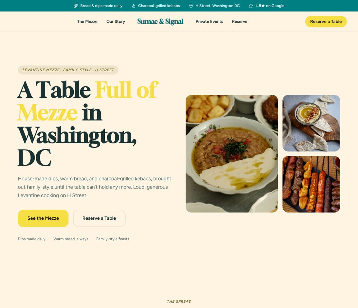 Levantine / Mezze website template preview