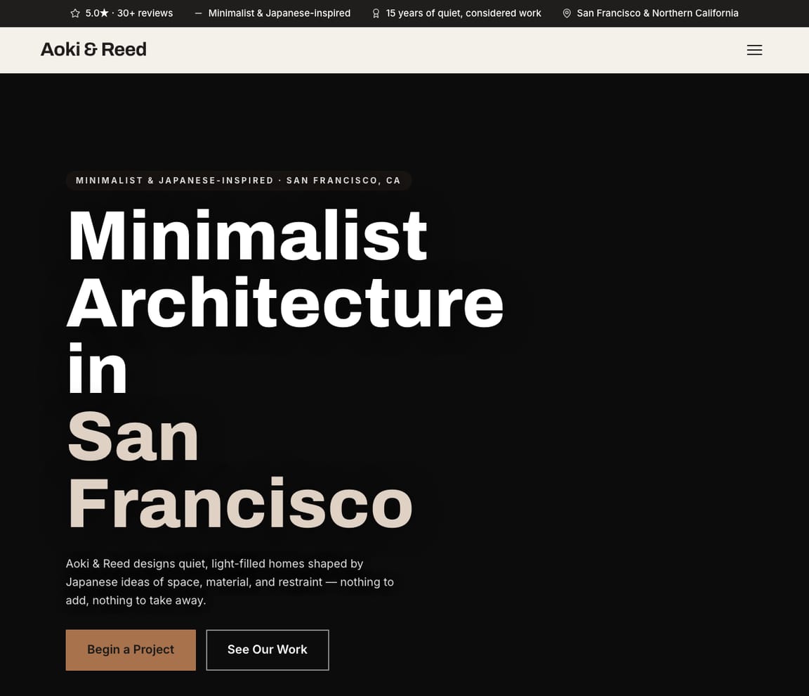 Minimalist Architecture Studio website template preview