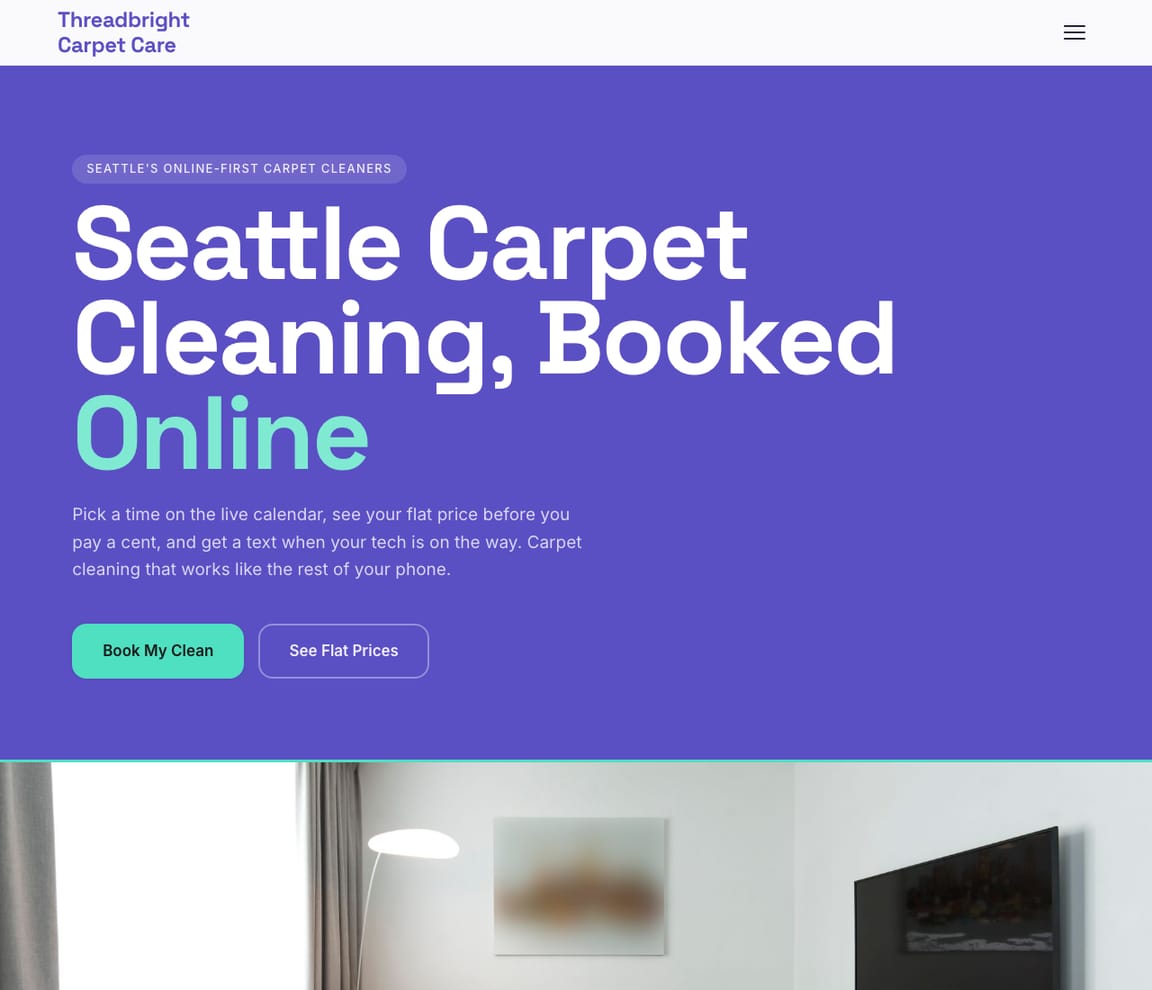 Modern Carpet Cleaning website template preview