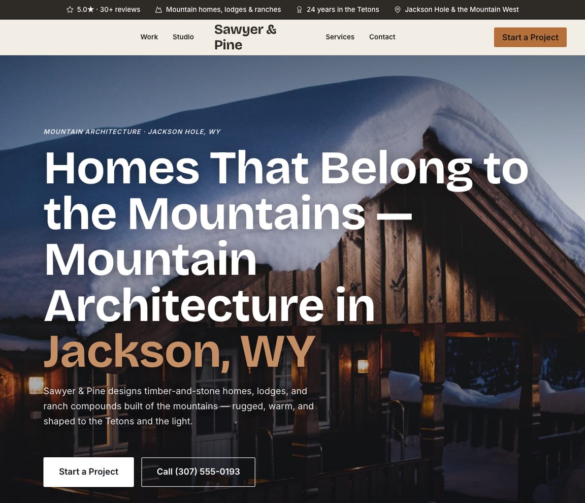 Mountain Architecture Studio website template preview
