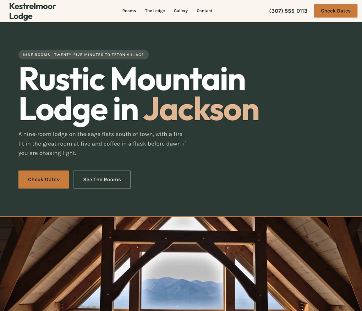 Mountain Lodge website template preview