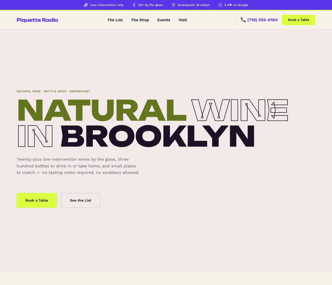 Wine Bar website template preview