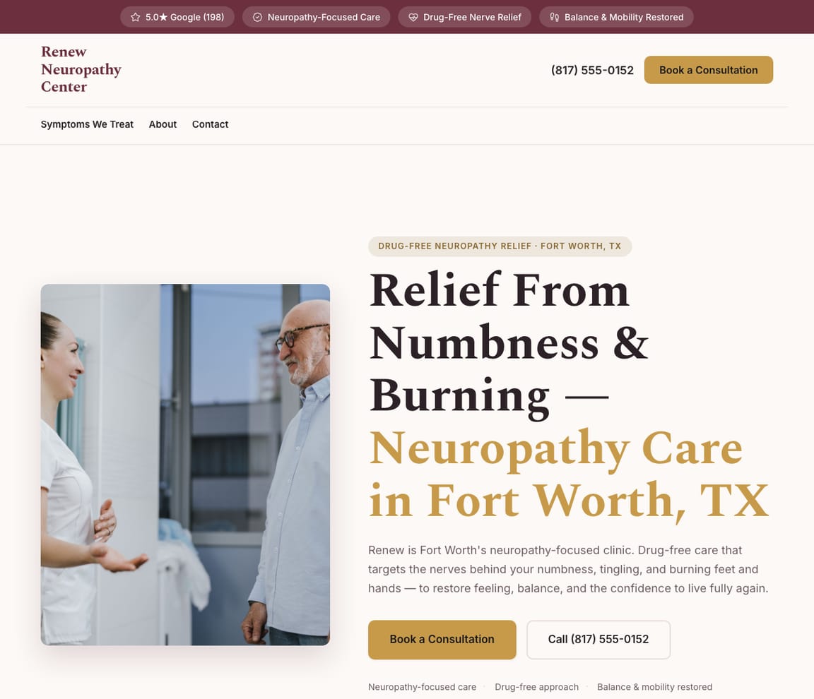 Neuropathy Relief website template preview