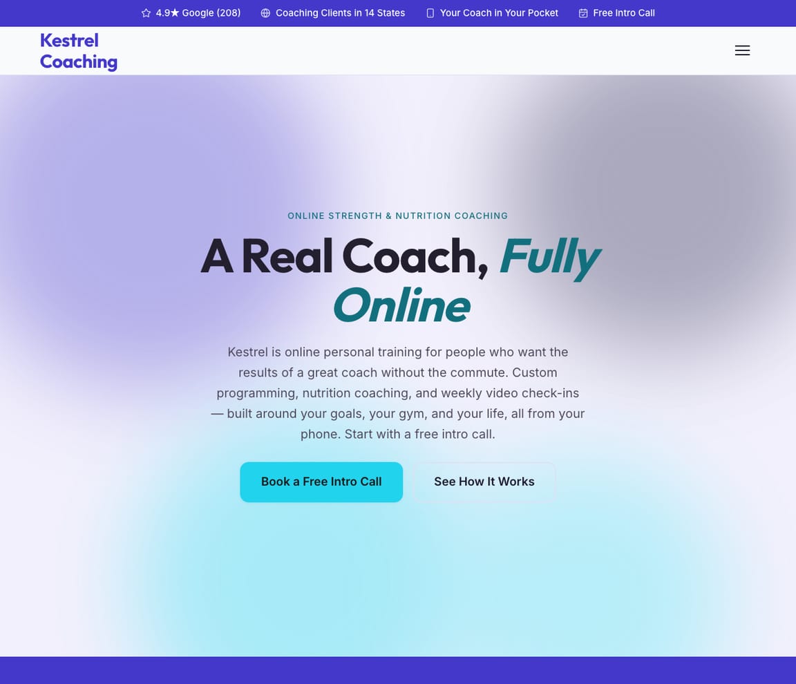 Online Coaching website template preview