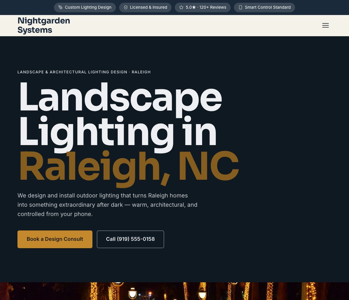 Landscaping - Outdoor Lighting website template preview