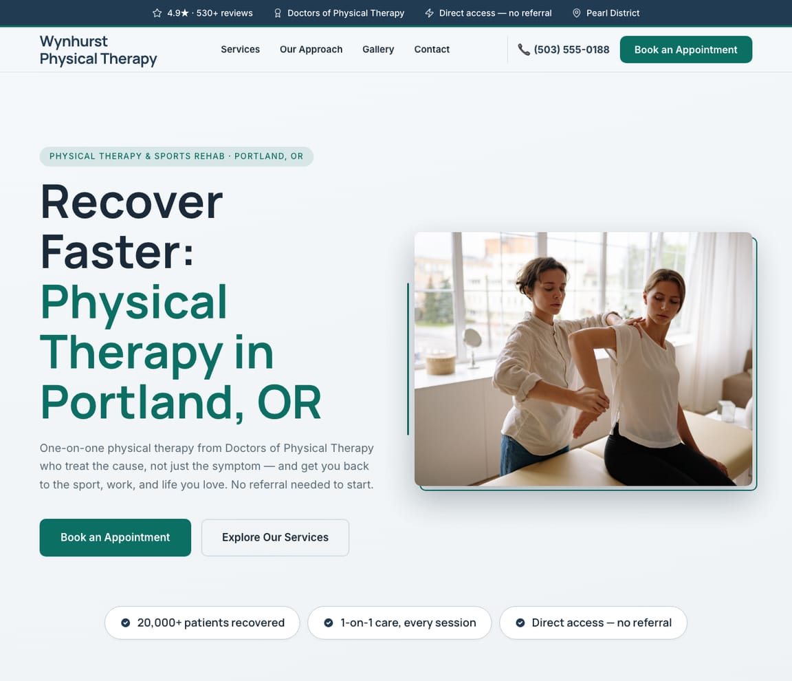 Physical Therapy Clinic website template preview