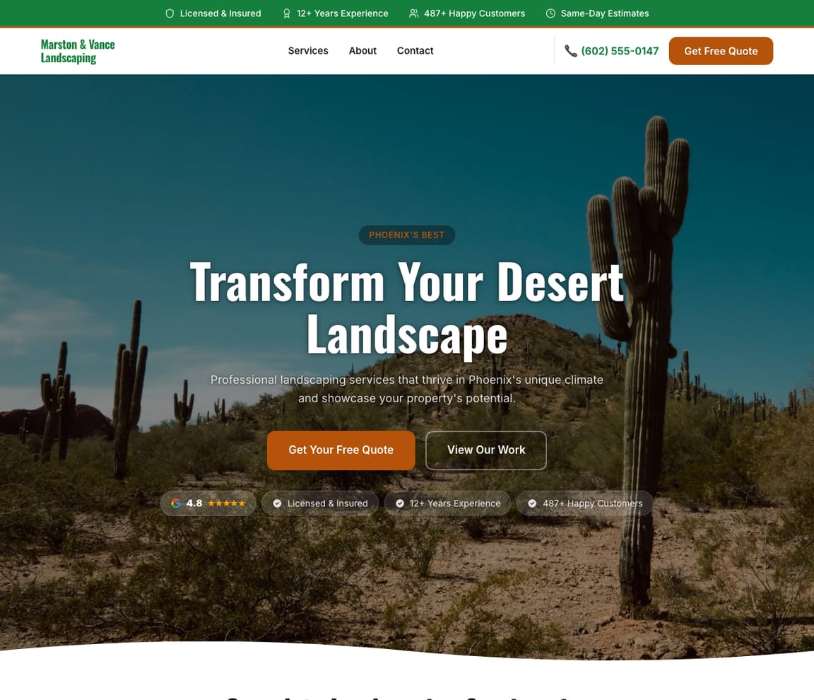 Landscaper - Modern website template preview