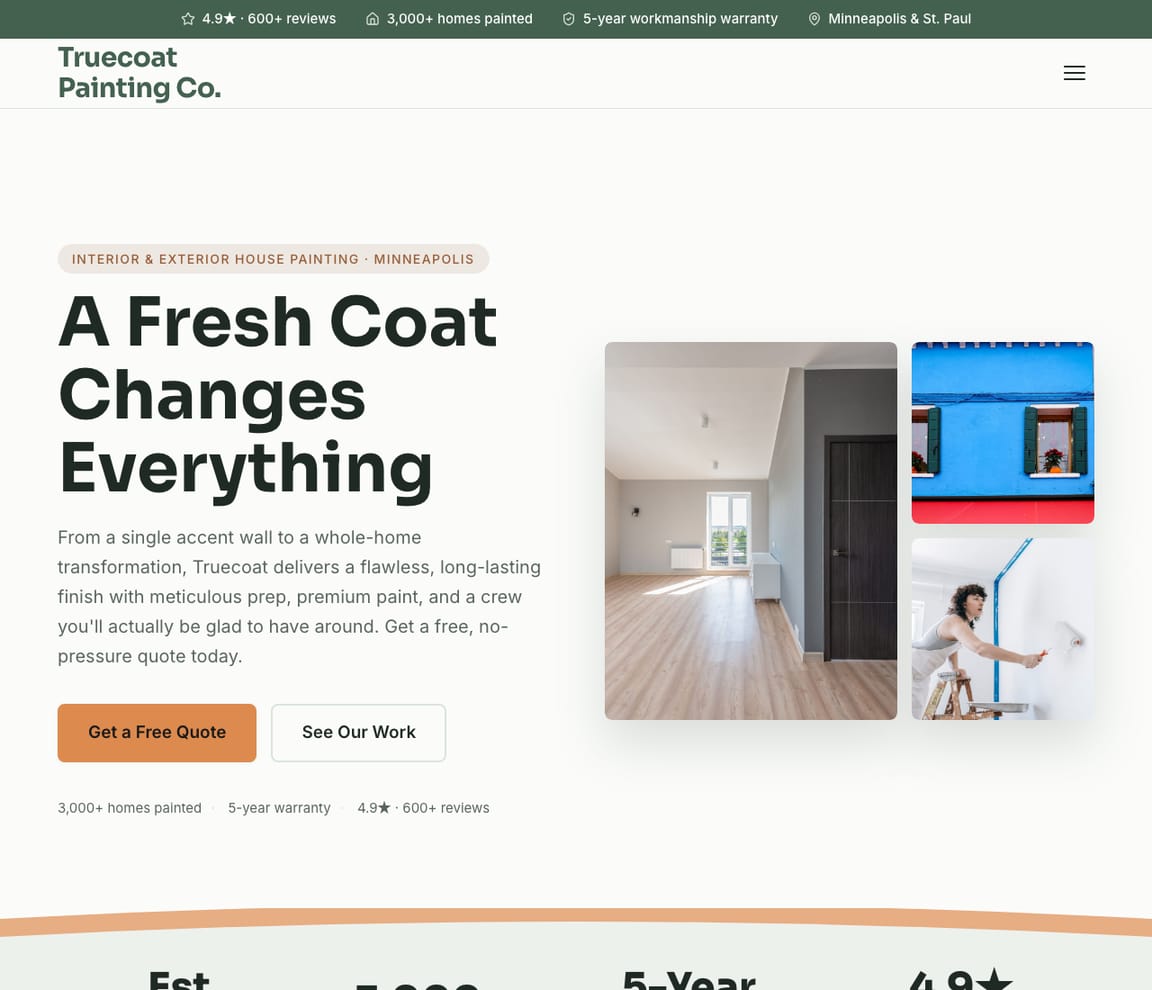 House Painter website template preview