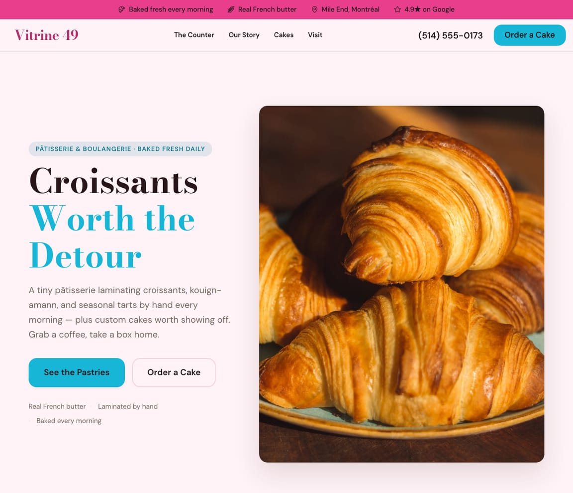 Patisserie / Bakery website template preview