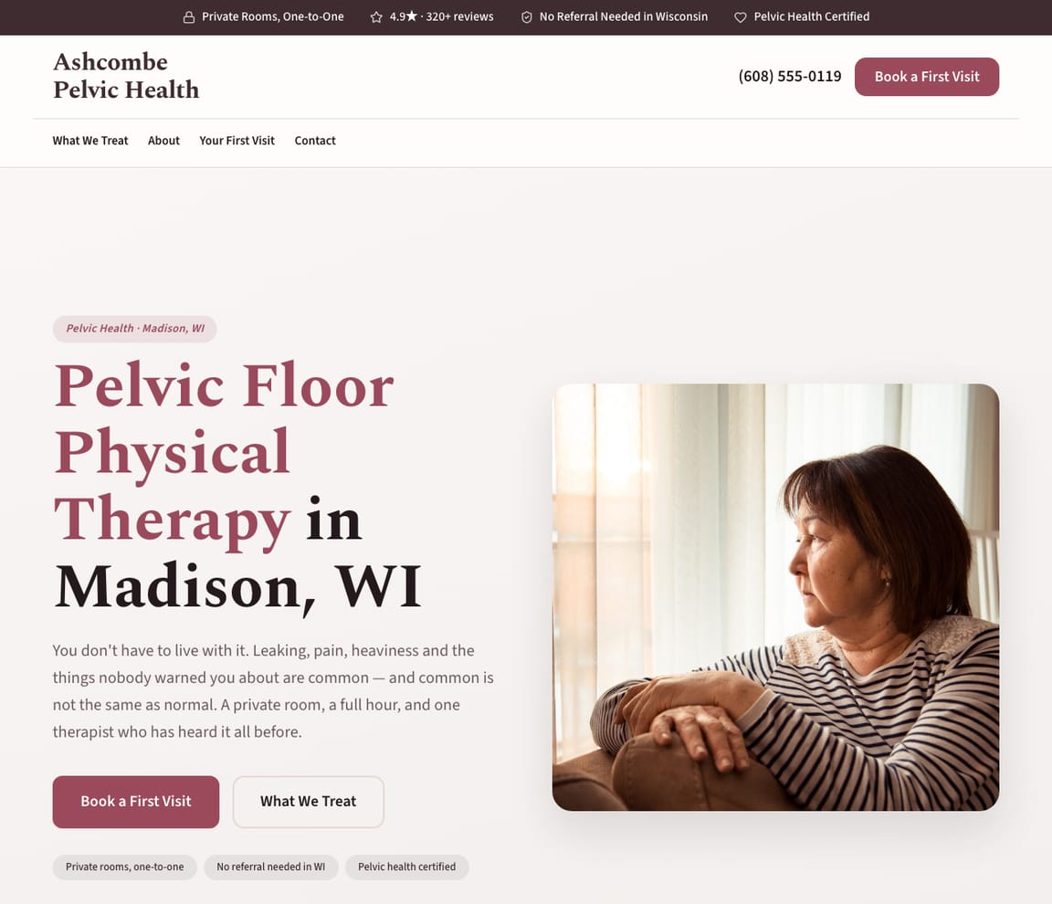 Pelvic Floor Physical Therapy website template preview