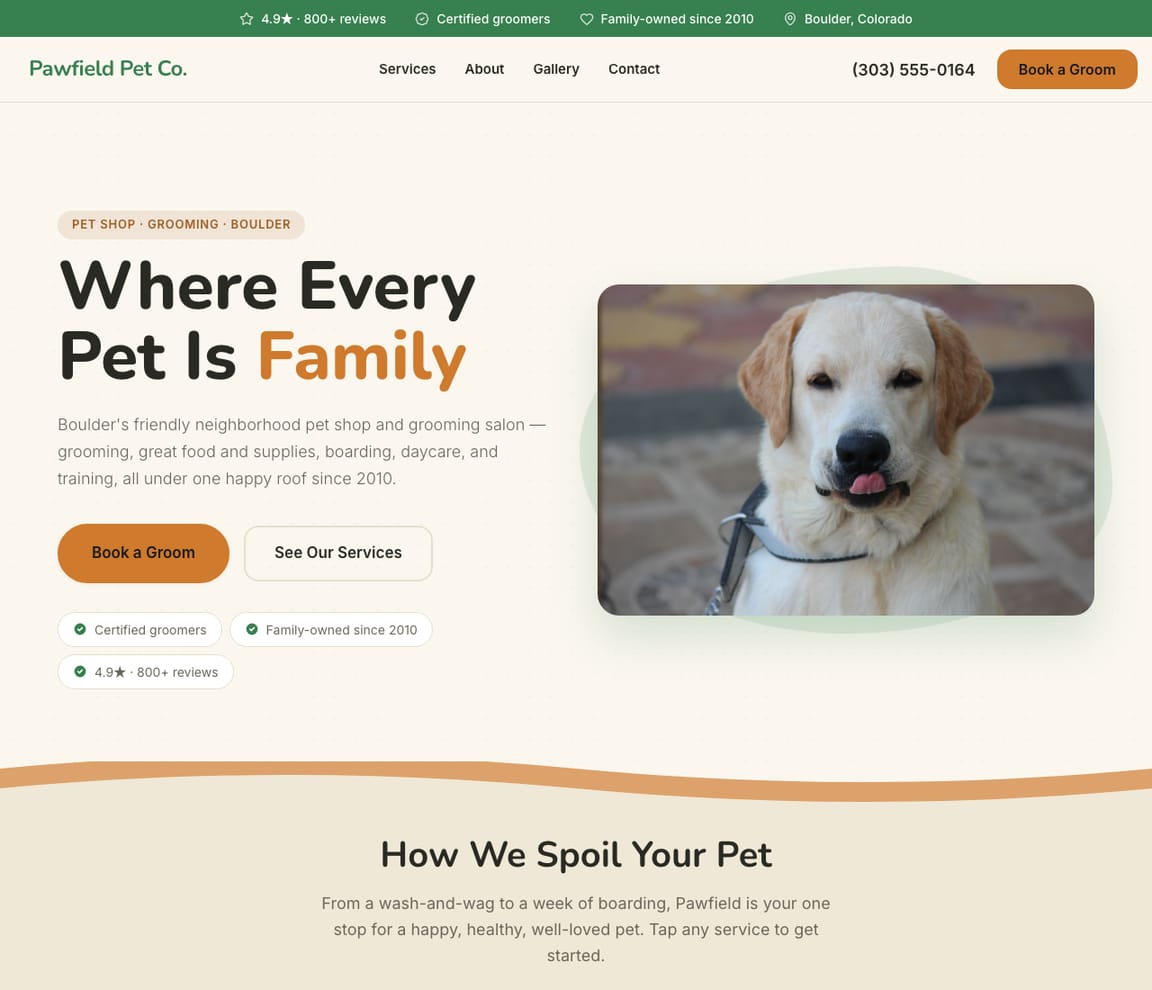 Pet Store website template