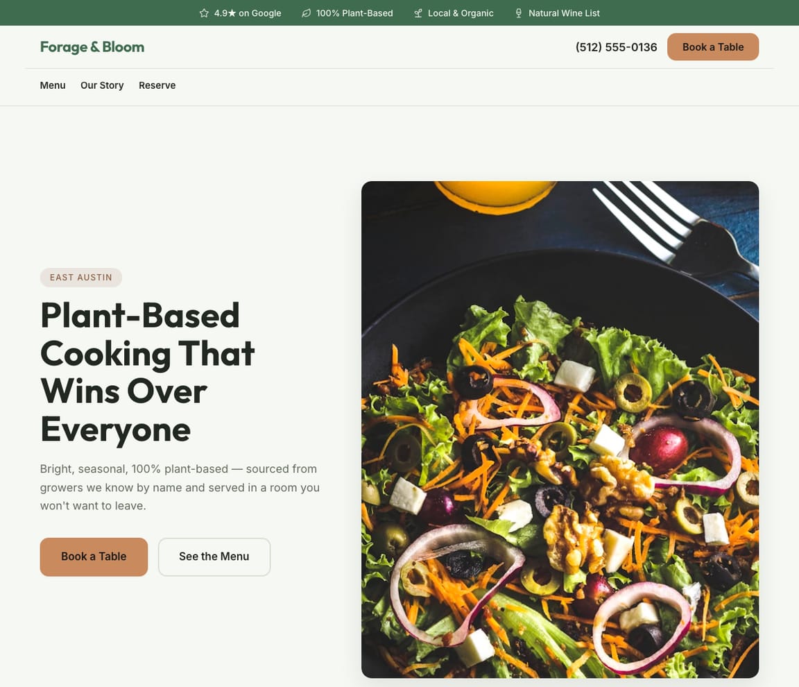 Vegan / Plant-Based website template preview