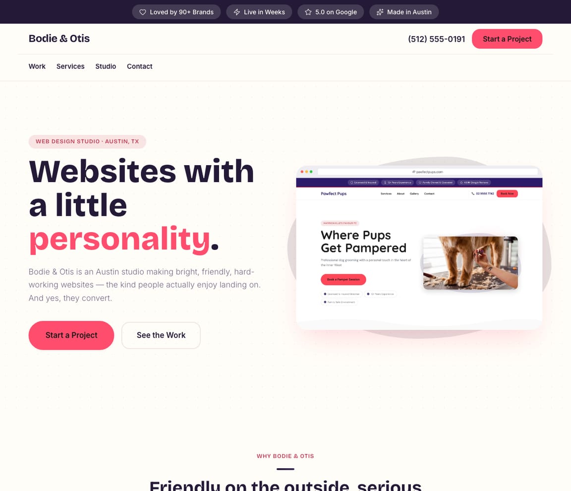 Playful Web Design Studio website template preview