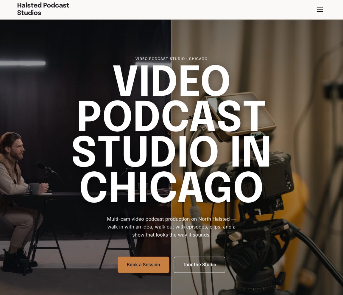 Podcast Video website template preview