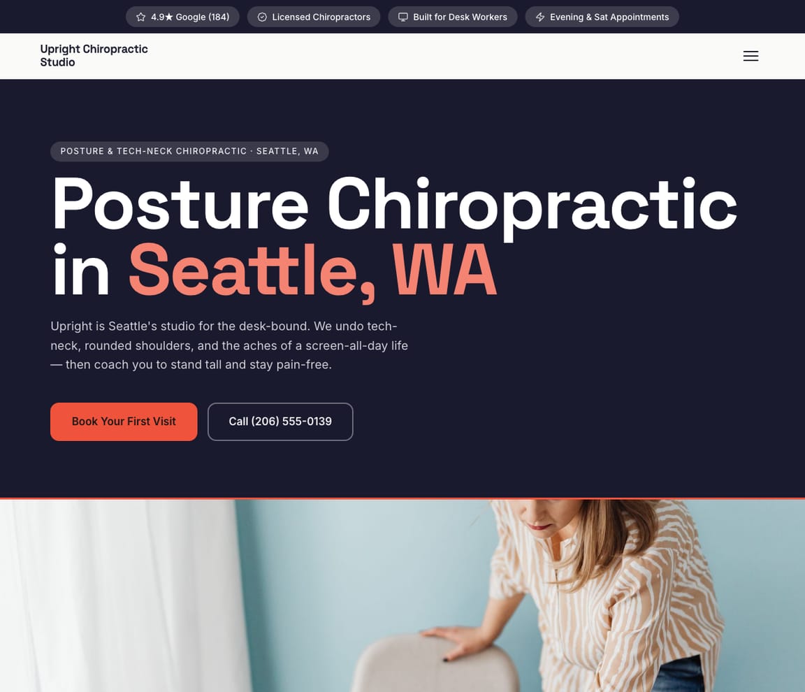 Posture & Tech-Neck website template preview