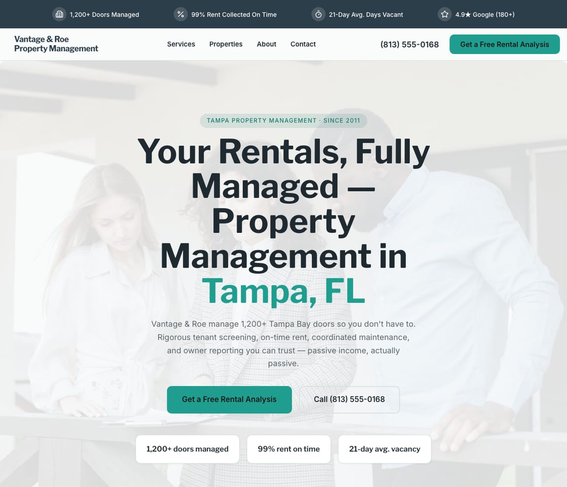 Property Management Company website template preview
