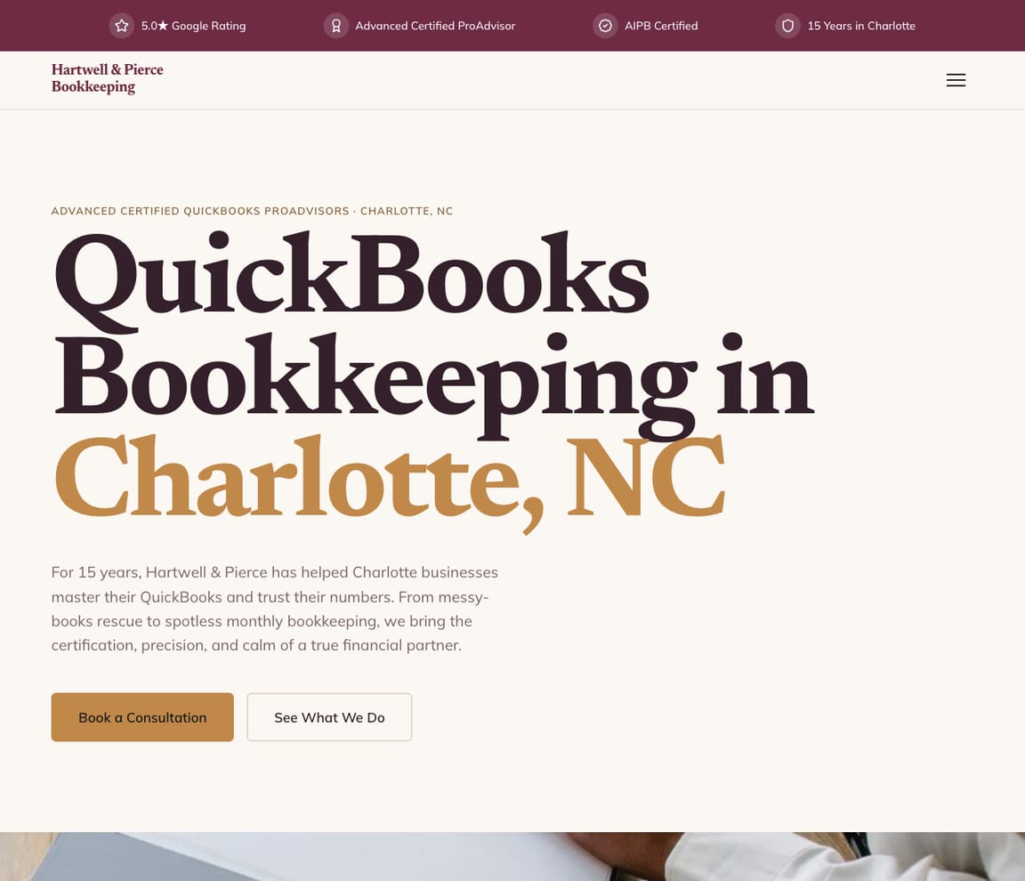 QuickBooks ProAdvisor website template preview