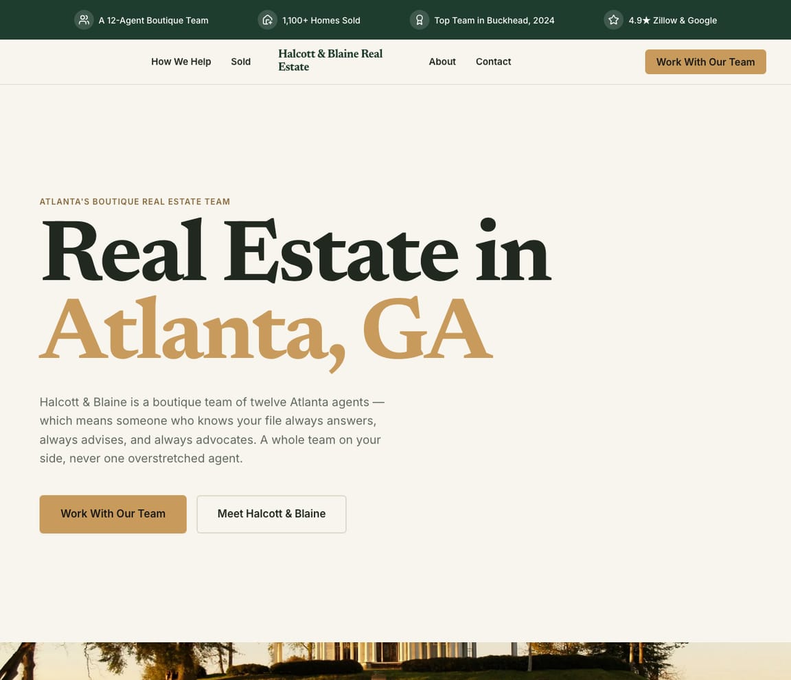 Real Estate Team & Brokerage website template preview