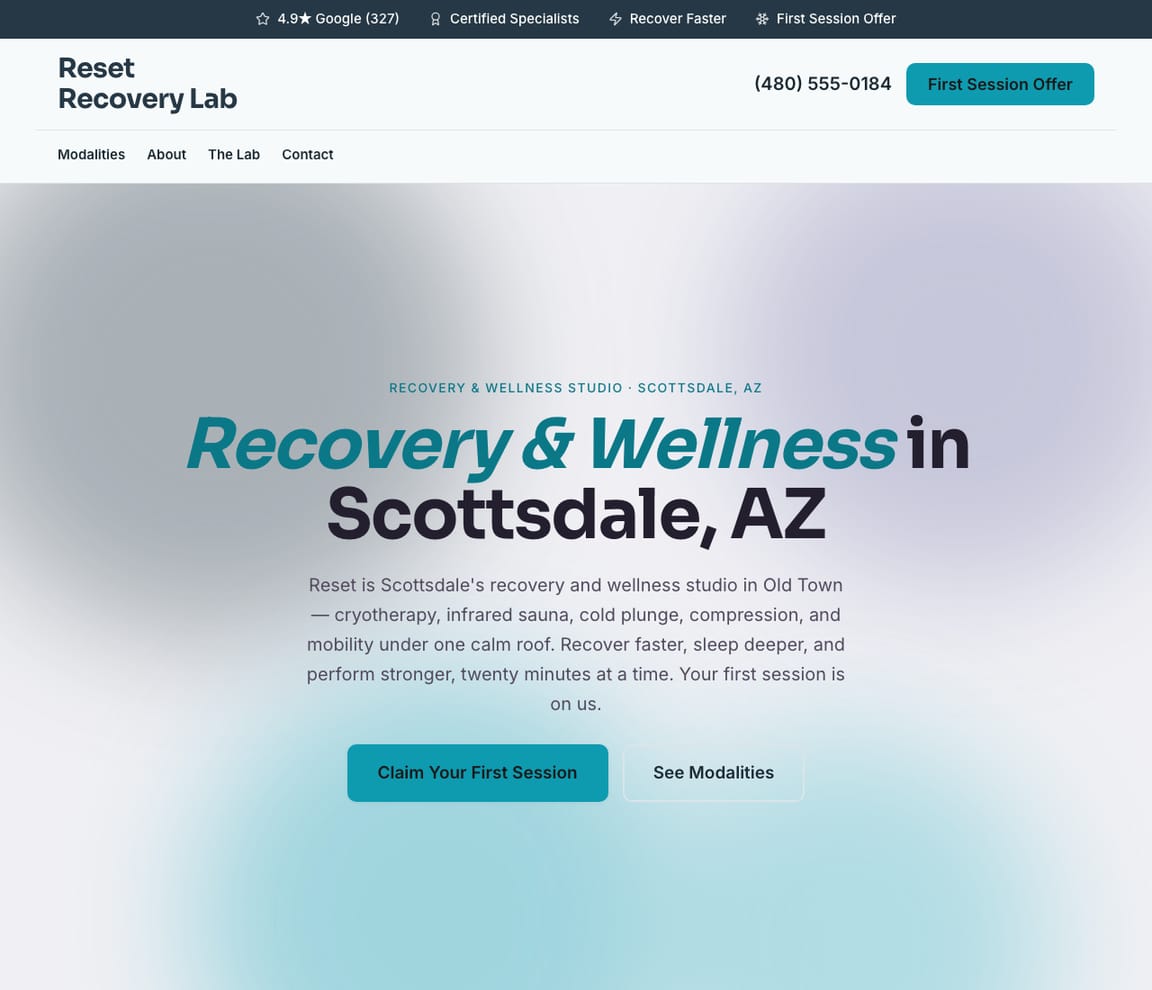 Recovery Studio website template preview
