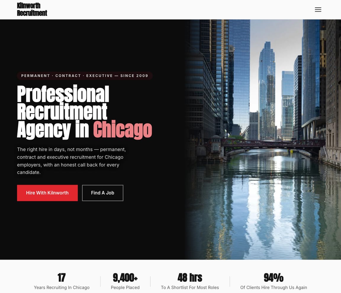 Bold Recruitment Agency website template preview