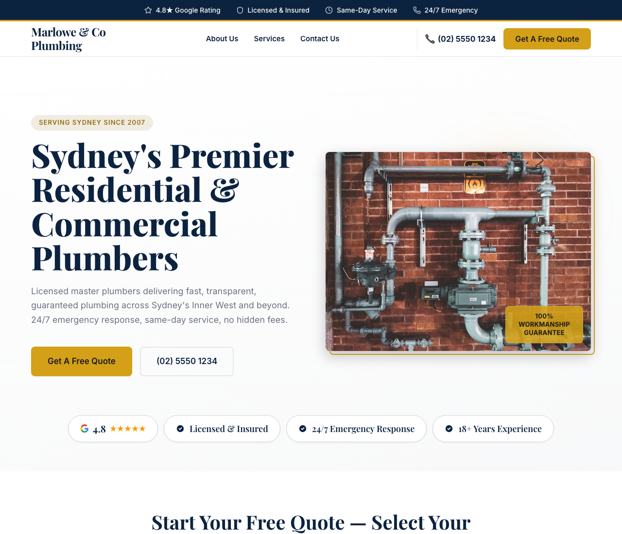Plumber website template