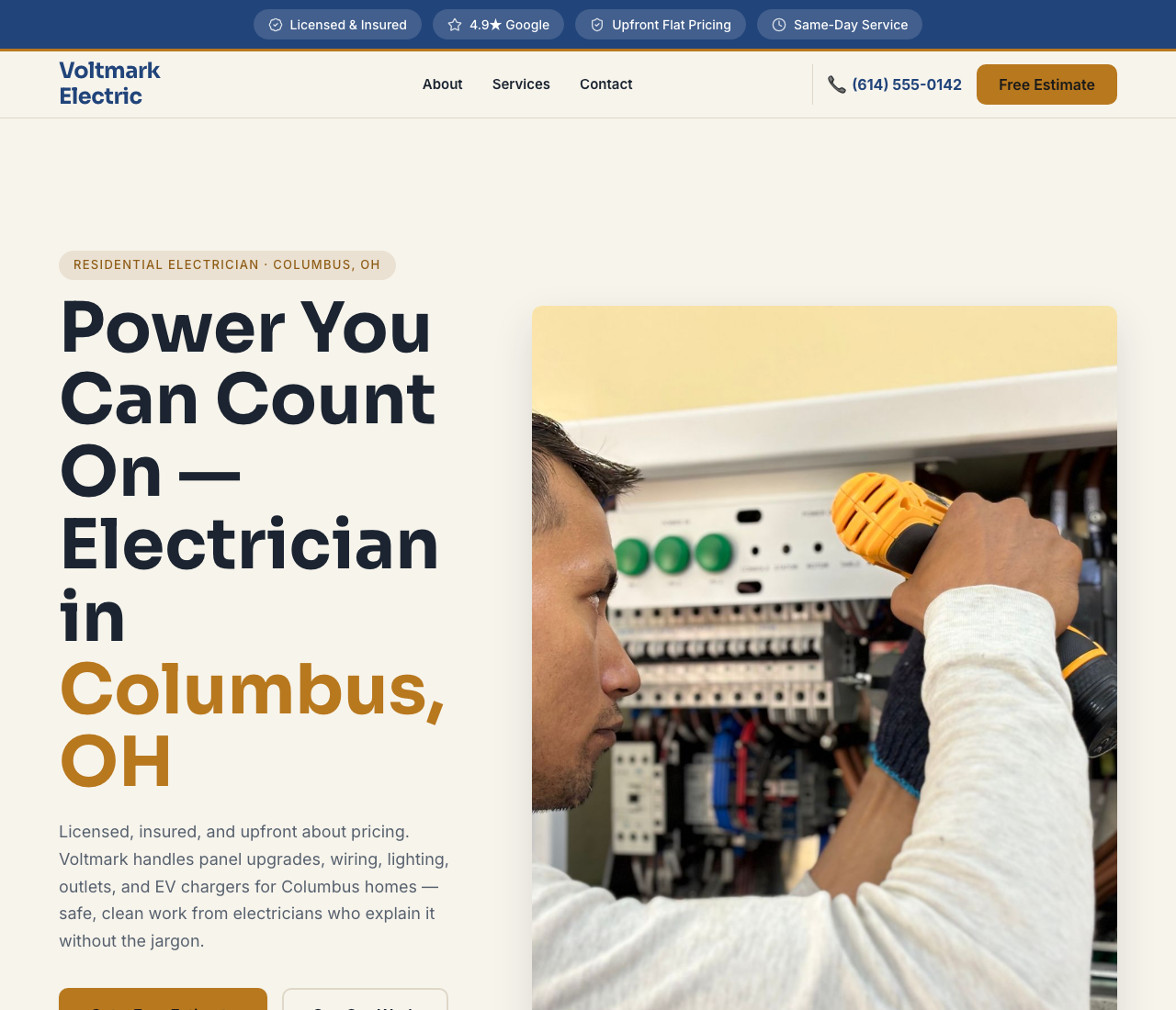 electrician website template