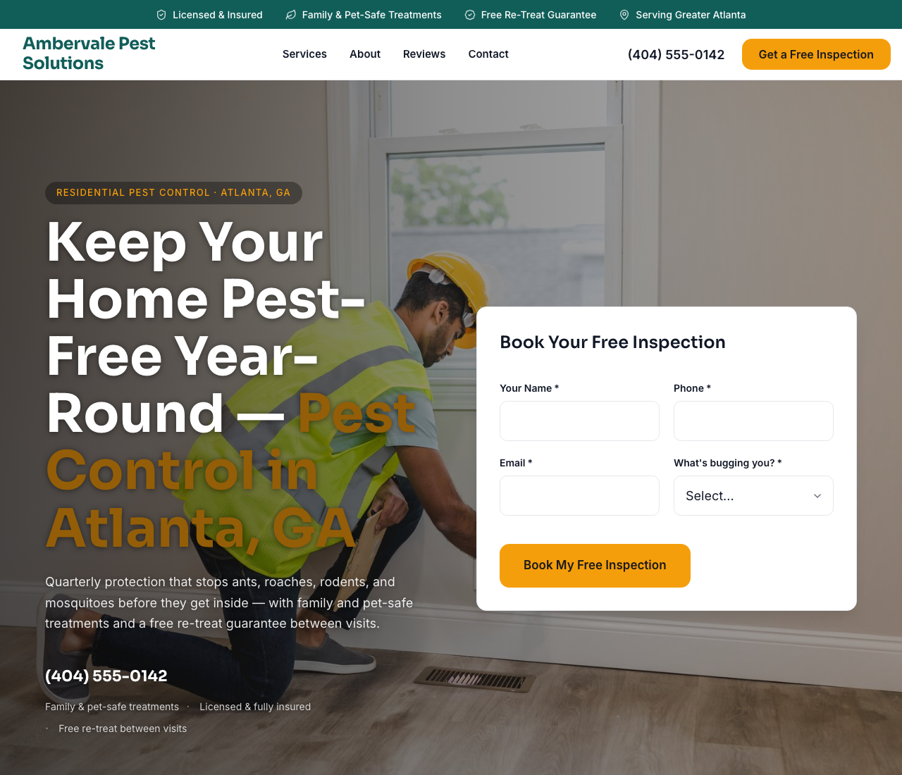 pest control website template