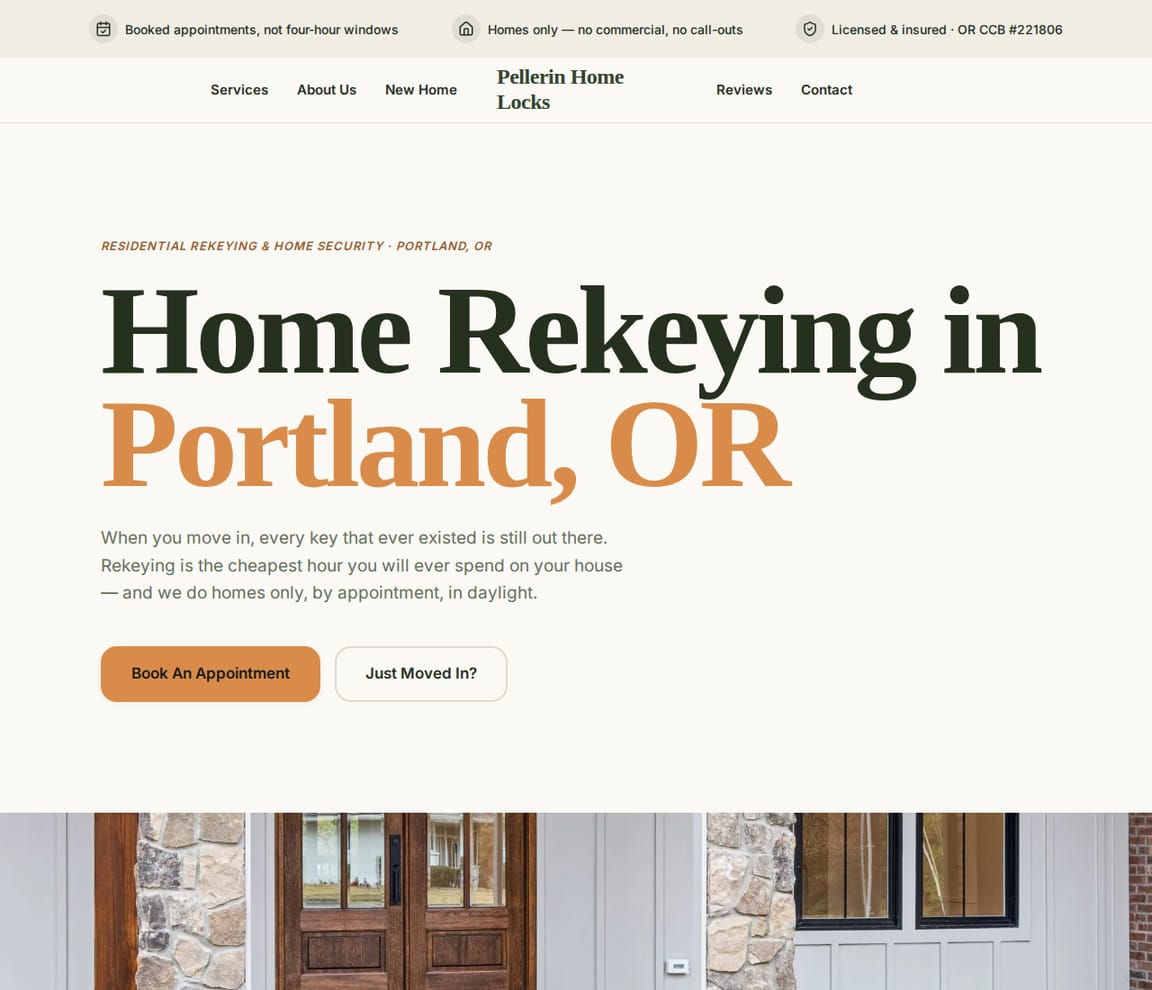 Residential Rekeying website template preview