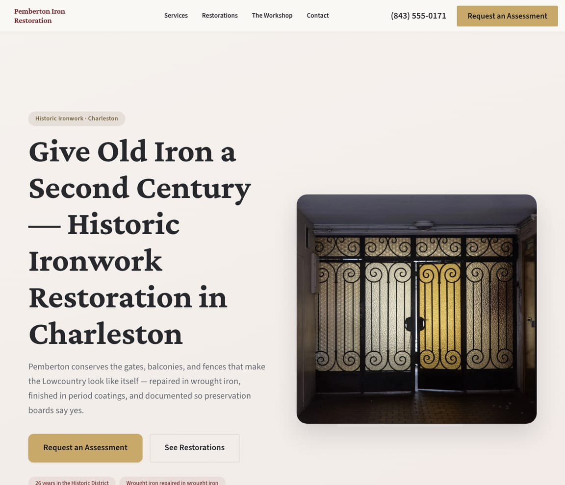Restoration Welding website template preview
