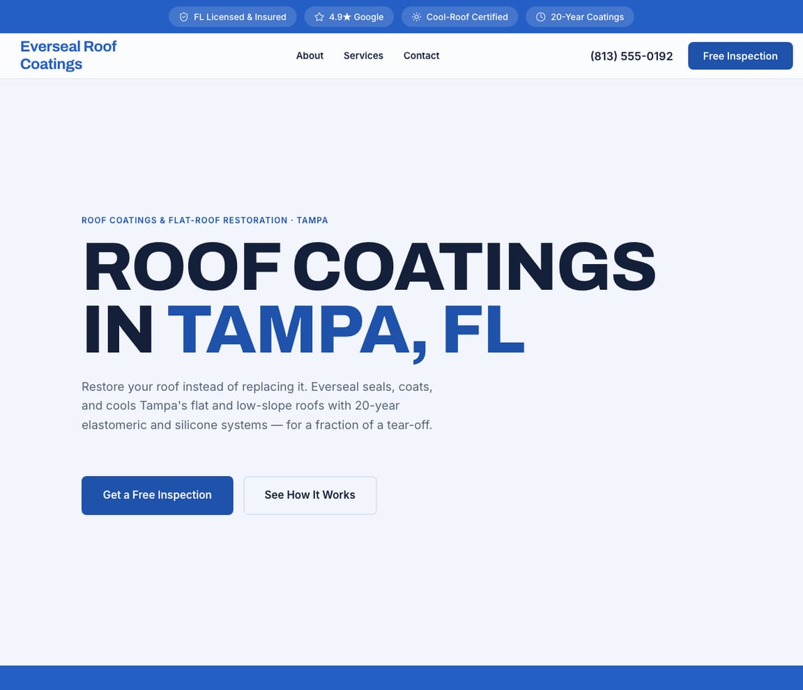 Roofing - Coating & Restoration website template preview