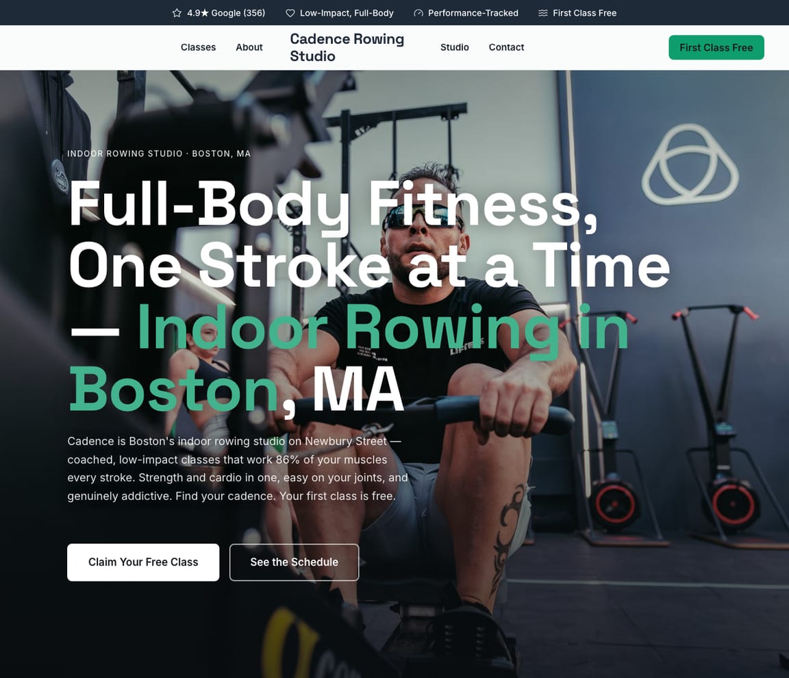 Rowing Studio website template preview