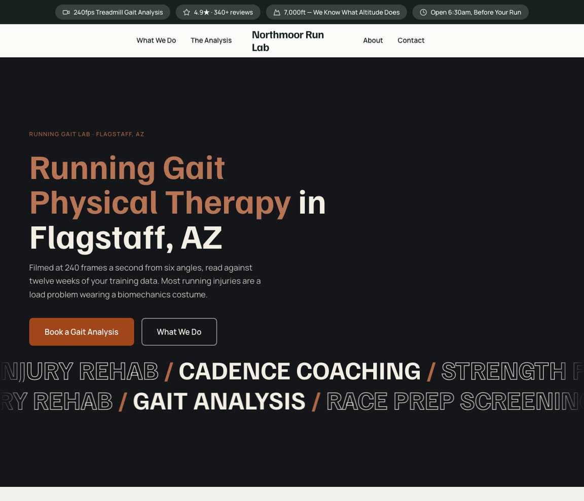 Running Gait Physical Therapy website template preview