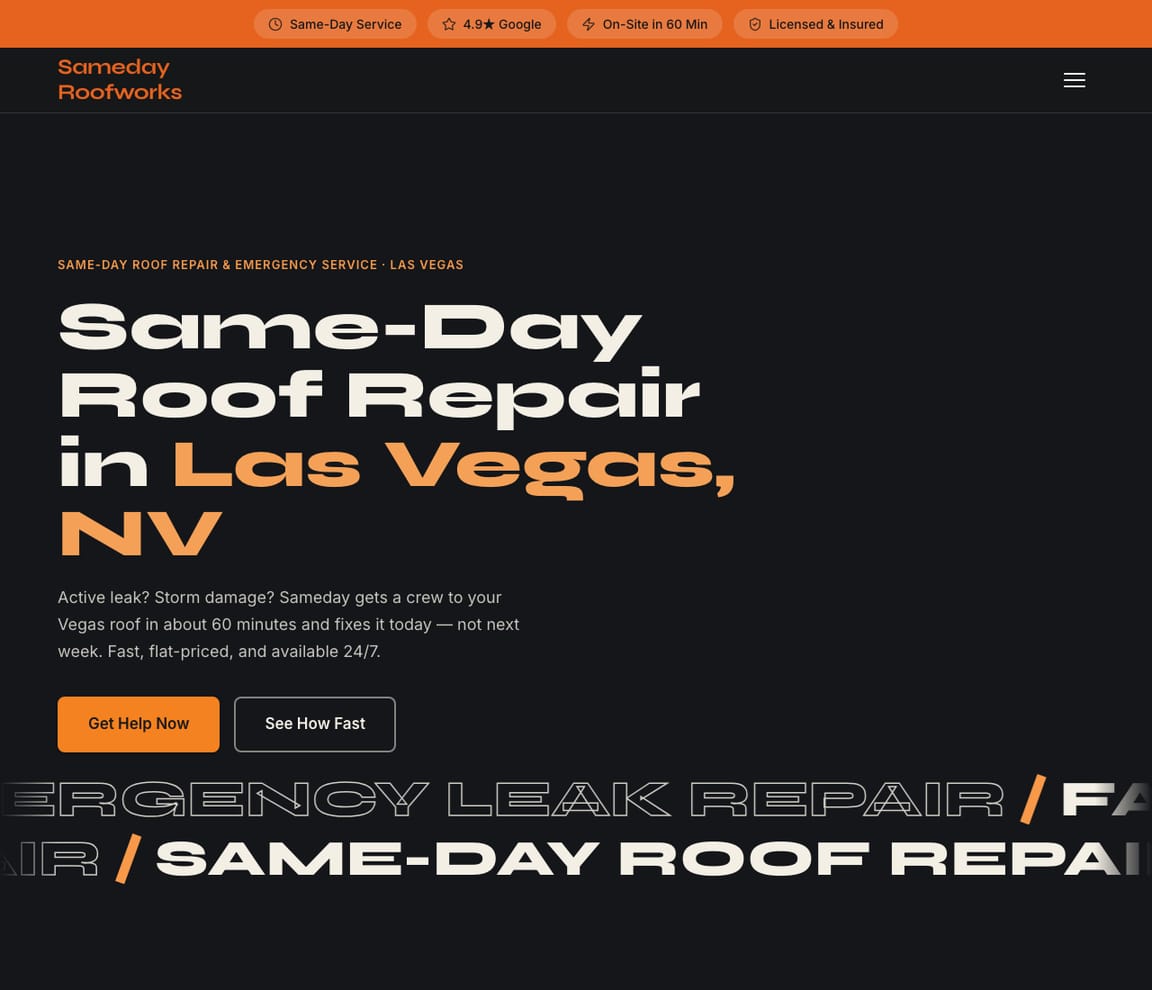 Roofing - Same-Day Repair website template preview