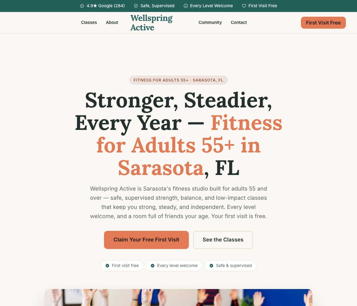 Senior Fitness website template preview