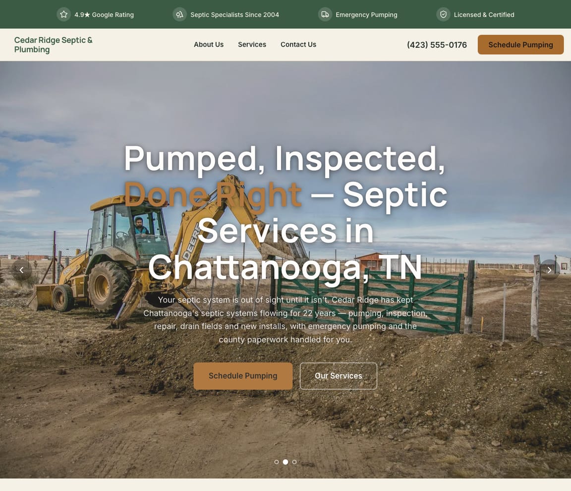 Plumber - Septic website template preview