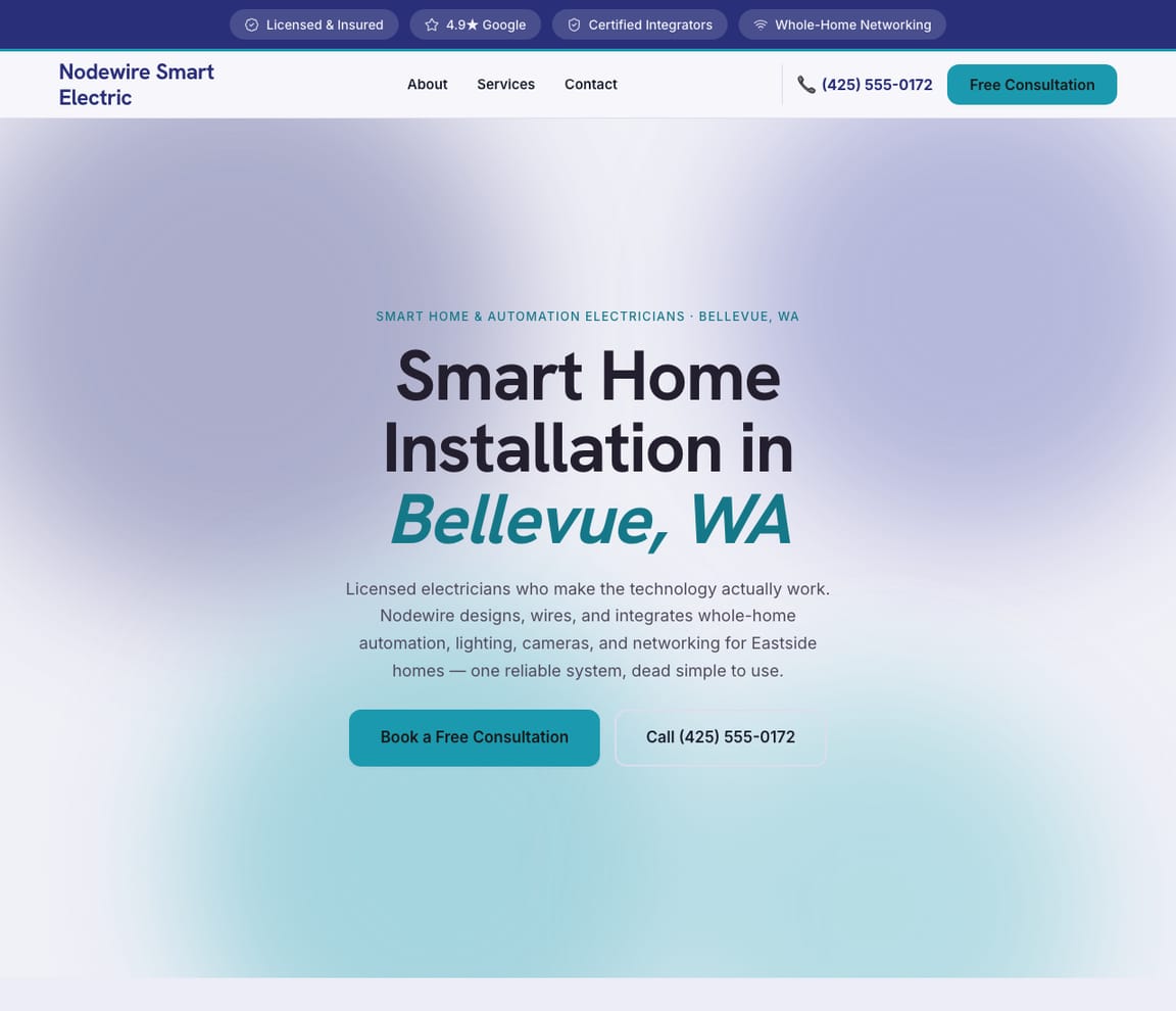 Electrician - Smart Home website template preview