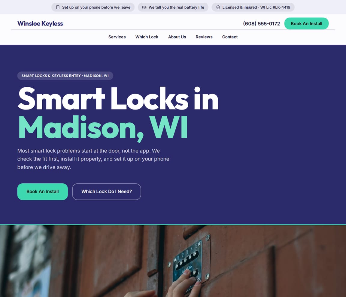 Smart Locks & Keyless website template preview