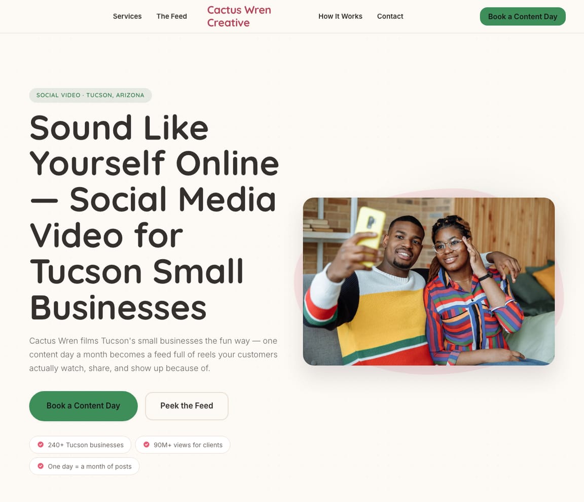 Social Media Video website template preview