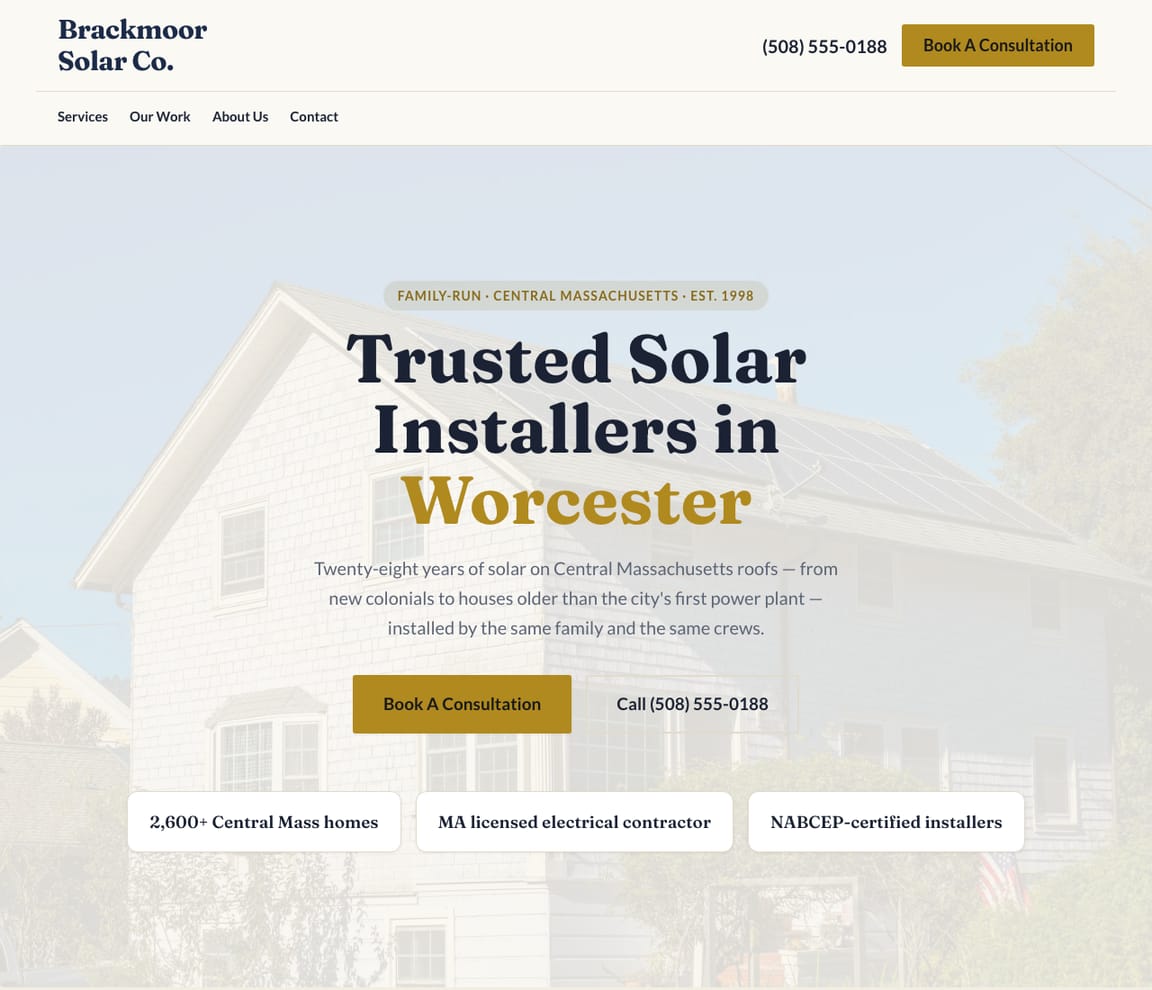 Solar Installer — Classic website template preview