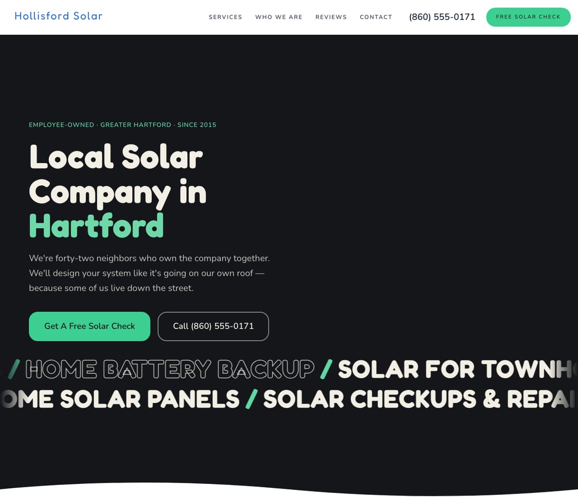 Solar Installer — Friendly website template preview