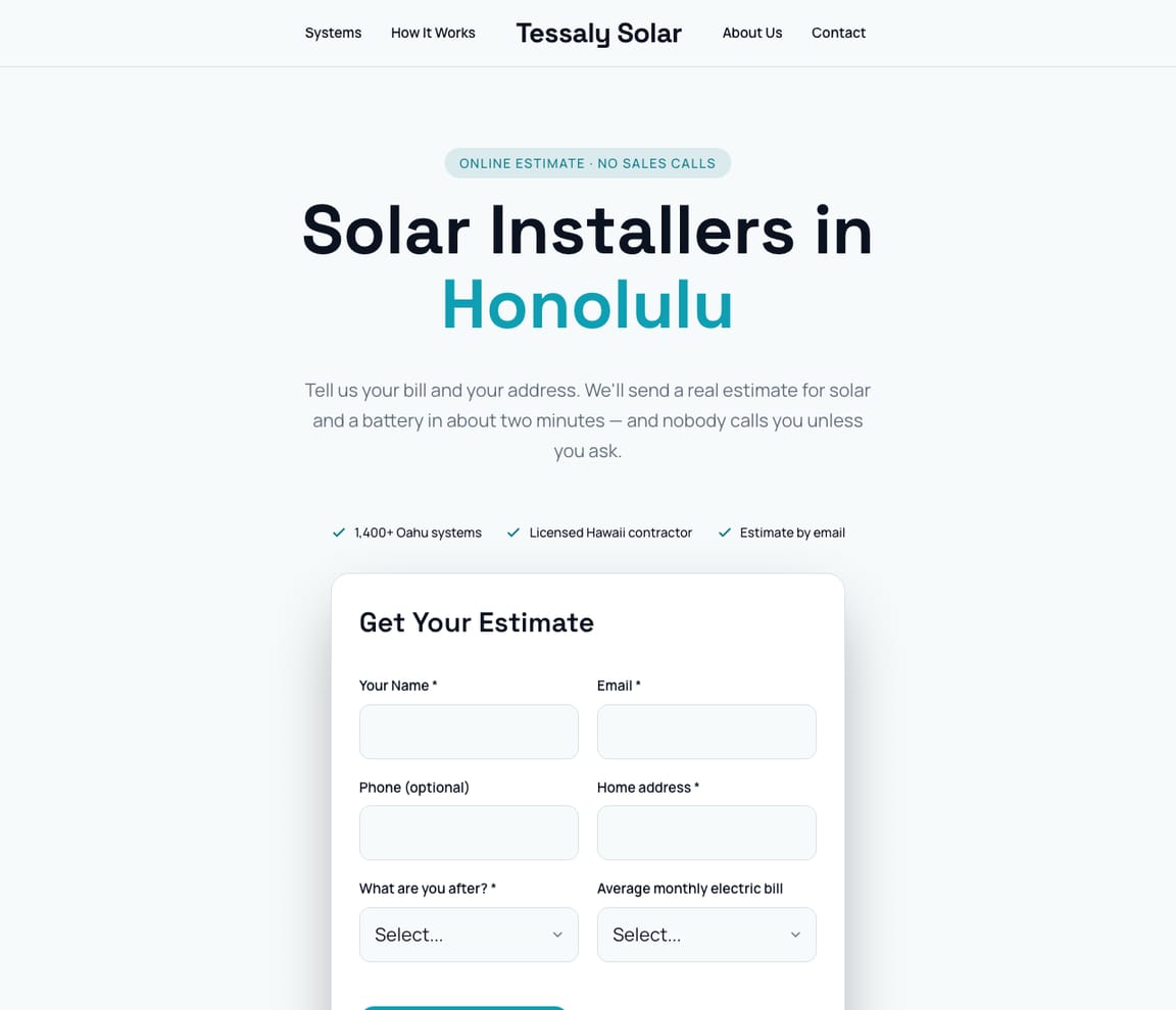 Solar Installer — Modern website template preview